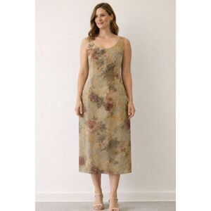 Vintage Virgo II Floral Sheath Dress 90s 52” Made USA Romantic Garden Size 12